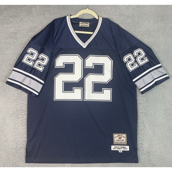 VTG Players of The Century Sewn Jersey Emmitt Smith #22 Cowboys Mens 2XL 52 Blue - Picture 3 of 9